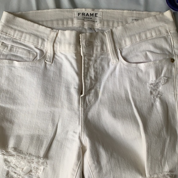 Frame Denim White ripped Skinny Jeans - Picture 3 of 8